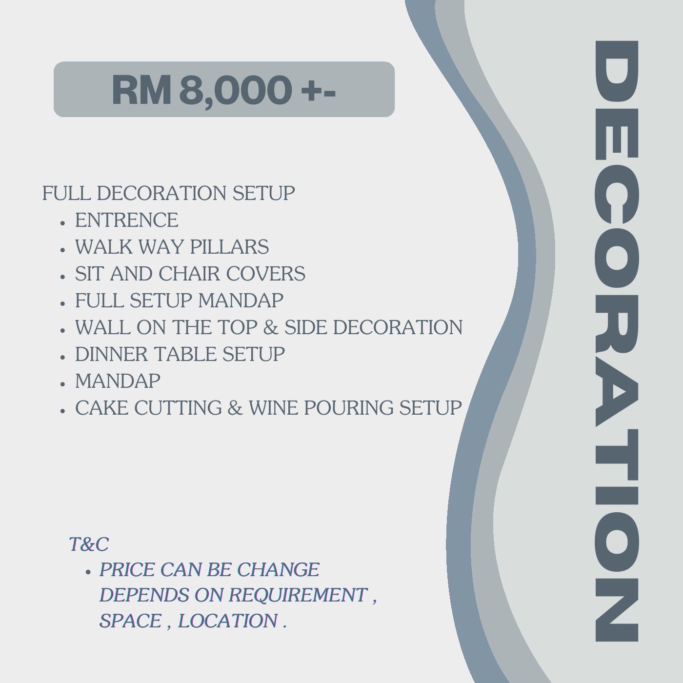 Decoration package and terms page 5